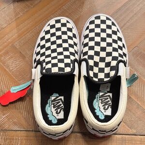 Vans Comfycush slip-on Checkered Slip-On Shoes - Black and White